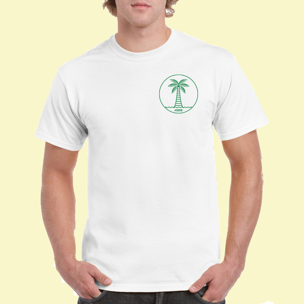 Tropical Box Palm Tree Logo Crew Neck T-Shirt