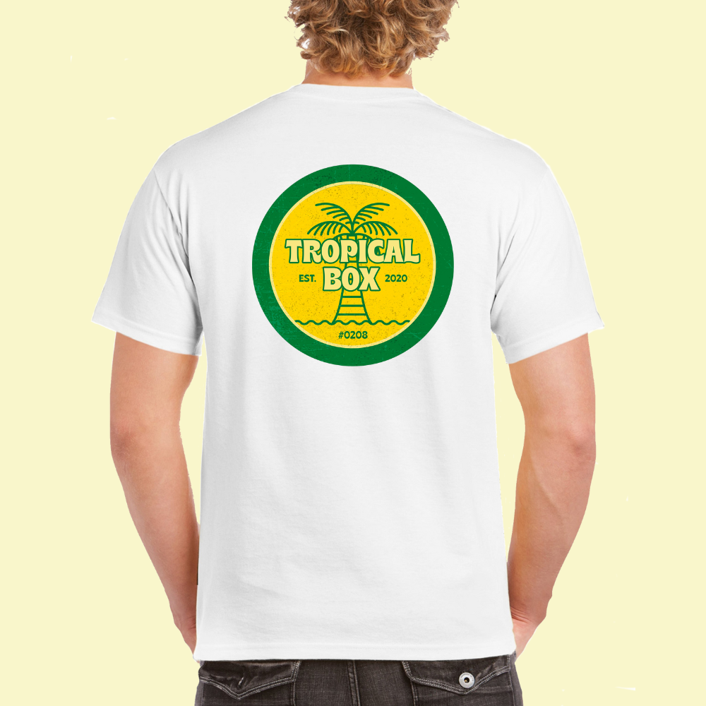 Tropical Box Palm Tree Logo Crew Neck T-Shirt