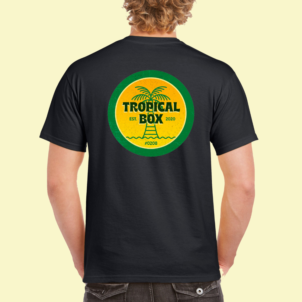 Tropical Box Palm Tree Logo Crew Neck T-Shirt